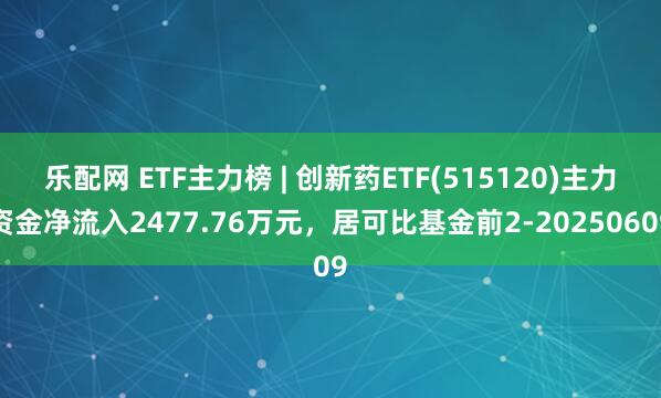 乐配网 ETF主力榜 | 创新药ETF(515120)主力资金净流入2477.76万元，居可比基金前2-20250609