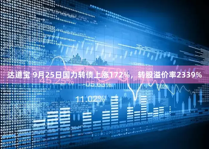 达道宝 9月25日国力转债上涨172%，转股溢价率2339%